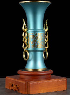 蒸蒸日上彩铜桌面御尊电视柜摆件