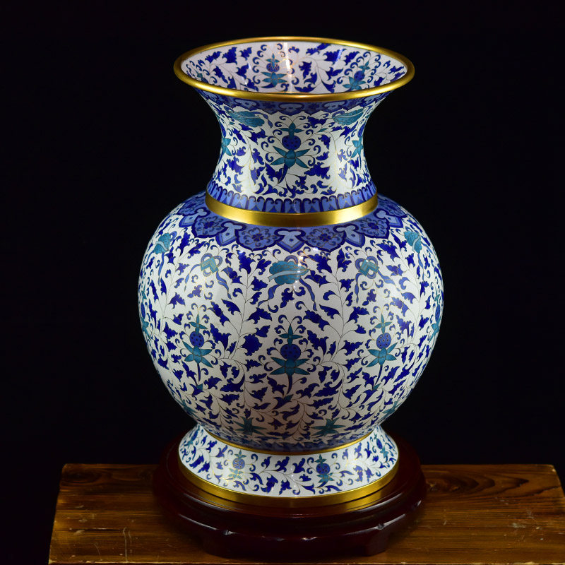 北京景泰蓝花瓶15寸天磊瓶传统纯铜手工掐丝珐琅中式家装客厅摆件,淘宝优惠券,粉丝福利购,淘宝优惠卷