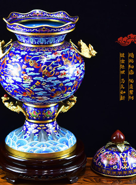霍铁辉景泰蓝花瓶21寸《福满乾坤