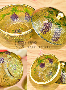 景泰蓝脱胎透明蓝苹果罐手工艺品