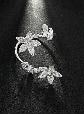 欧美个性花朵手镯高级感百搭水钻花卉手镯缠绕式手饰女 Bracelet