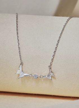 欧美跨境饰品s925纯银项链蝴蝶锆石吊坠小仙女ins穿搭配饰小红书
