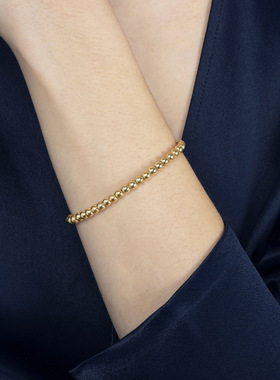 欧美春季新款镀金小金豆手链女百搭显白经典款文艺温柔保色处理