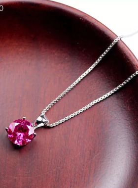 吊坠水晶彩色宝石锁骨链