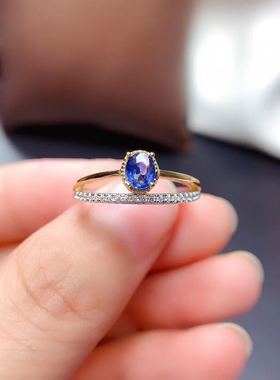 捡漏银镀金镶天然绿宝石戒指