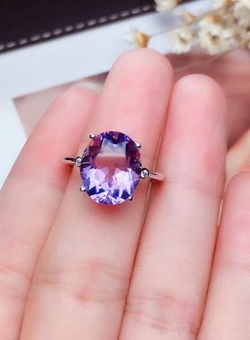 招财耳钉纯银镀18k白金四爪戒指