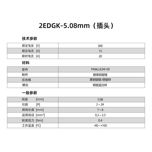 免焊对接插拔式接线端子2EDGRK-5.08公母整套15EDGRK-3.81mm间距 - 图2