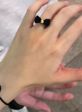 立体蝴蝶结编织手绳戒指闺蜜手链甜美在逃公主手绳送女友情侣礼物