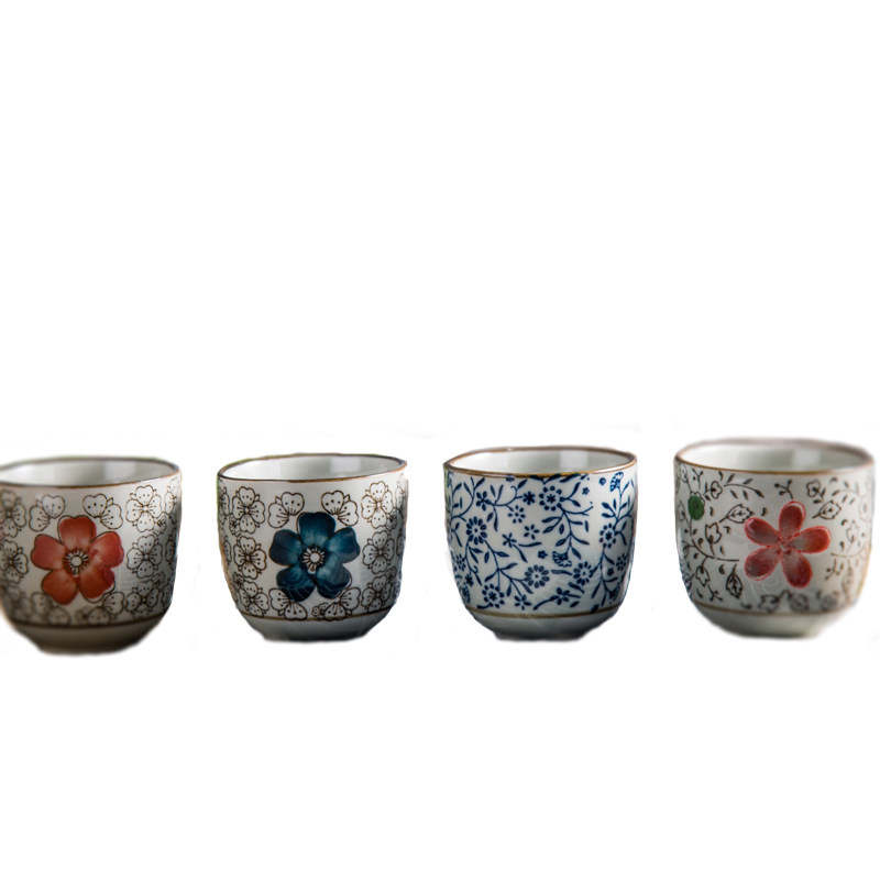 茶具茶杯主人杯泡茶杯复古日式陶瓷釉下彩花茶盏单杯功夫茶杯,淘宝优惠券,粉丝福利购,淘宝优惠卷