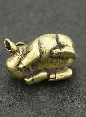 黄铜十二生肖铜猪摆件纯铜实心公母猪结婚一对猪摆件做旧工艺礼品