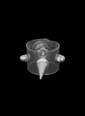 子弹头铆钉盖头帽紫红半透明戒指