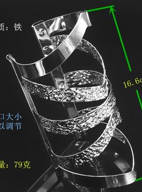 银色树皮纹箭头杀马特风摆件手镯