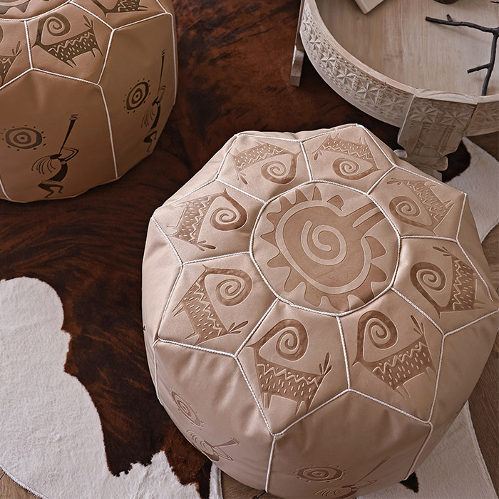 摩洛哥风坐墩皮质蒲团坐垫地上榻榻米皮墩懒人家用坐垫异域风坐墩,淘宝优惠券,粉丝福利购,淘宝优惠卷