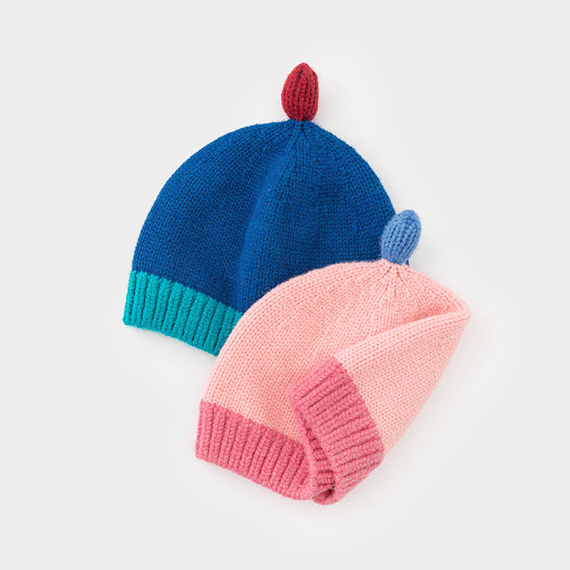papa爬爬冬季儿童帽子男女童尖尖撞色毛线帽柔软舒适保暖,淘宝优惠券,粉丝福利购,淘宝优惠卷