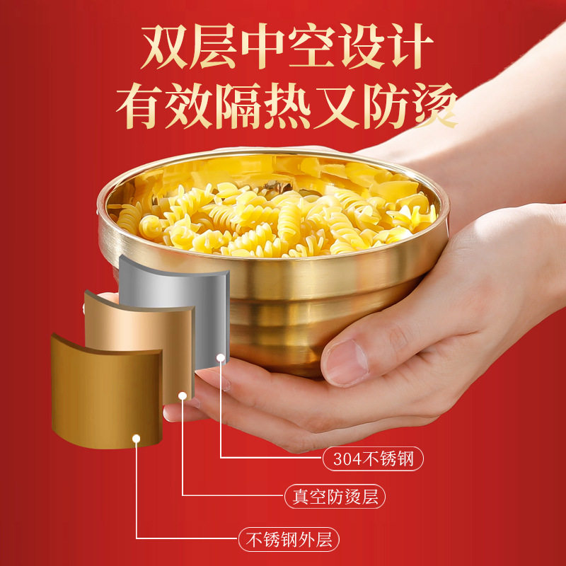 新年金饭碗304不锈钢双层三件套装隔热防烫家用个人专用礼盒泡面,淘宝优惠券,粉丝福利购,淘宝优惠卷