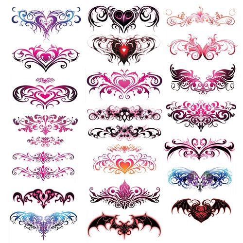 十字形透气夜光乳贴 X乳贴 文案情趣胸贴防走光防凸点 魅魔纹身贴 - 图2