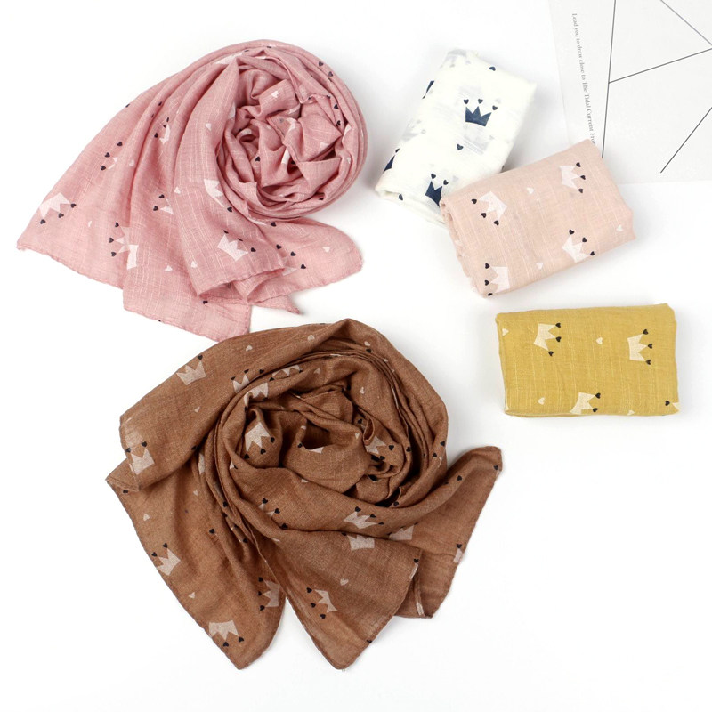 秋冬季薄款儿童围巾韩版卡通皇冠潮款防风围脖宝宝男女童棉麻围巾,淘宝优惠券,粉丝福利购,淘宝优惠卷