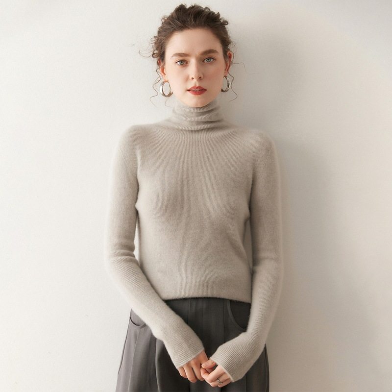缝一体山羊绒衫女款堆堆领内搭针织衫秋冬新款修身显瘦抽条毛衣,淘宝优惠券,粉丝福利购,淘宝优惠卷