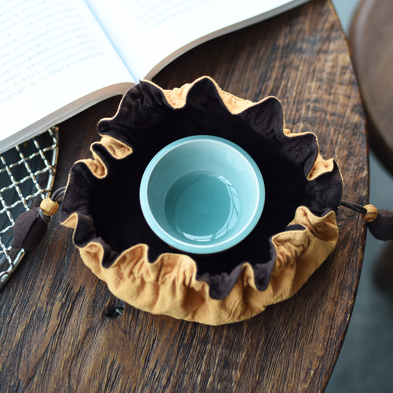 加厚抽绳文玩珠宝收纳布袋子大帽子形主人杯茶杯包装布袋抽绳束口,淘宝优惠券,粉丝福利购,淘宝优惠卷