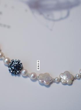 千与阑珊新品雪落梅花天然巴洛克梅花淡水珍珠项链新年礼物送礼