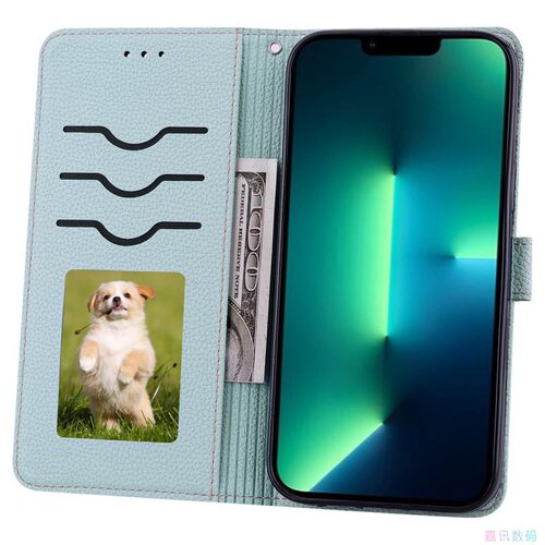 荔枝淡蓝适用Galaxy S24/S23/S22/S21/S20 Ultra三星翻盖手机壳Plus S10/S9/S8皮套防摔保护套男女电话壳 - 图0