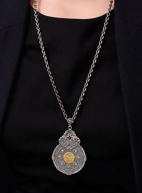 双凤吉祥足银999手工吊坠礼物