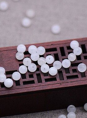 B货玉珠人造玉珠非遗缠花丝绒线绒花古风自制永顺diy发簪配件材料