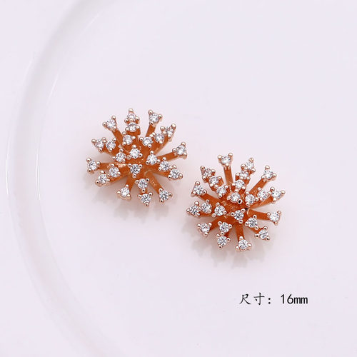 保色铜花心花蕊微镶锆石非遗缠花丝绒线古风永顺diy发簪配件材料 - 图3
