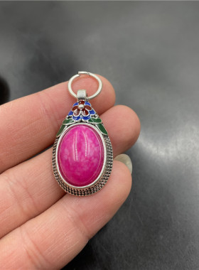 四海玉器新款粉紫色蛋形吊坠挂件