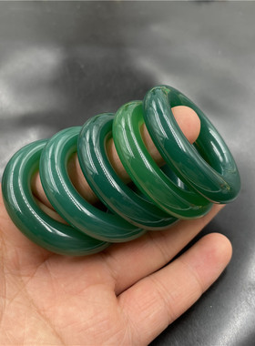 男女款绿色玉髓玛瑙平安环