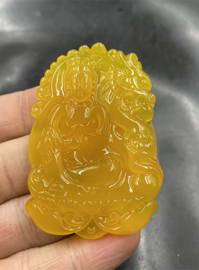 天然绿玉髓观音吊坠挂件