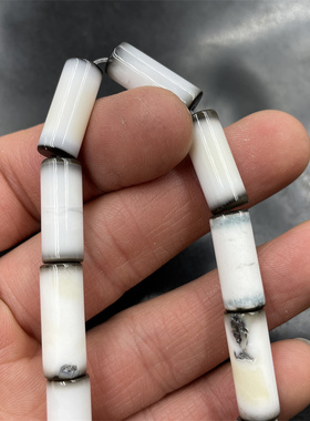 黑白色玛瑙筒珠散珠散批