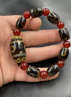 天珠玛瑙手链九眼三眼特价