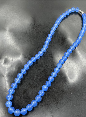 8毫米蓝色圆珠项链锁骨链