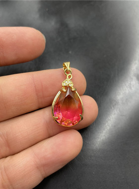 切面锆石彩色玉吊坠挂件