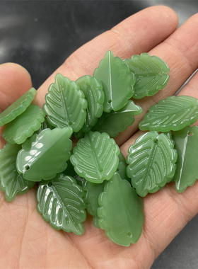 绿色琉璃小叶子树叶坠子