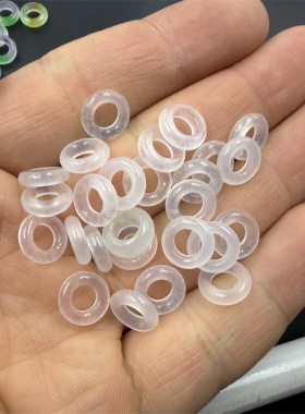 DIY饰品配件10毫米黄玉石圆圈圆环 彩色圆圈 绿色小跑环珠子散批