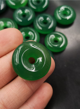 四海天然绿玉髓吊坠玛瑙平安扣