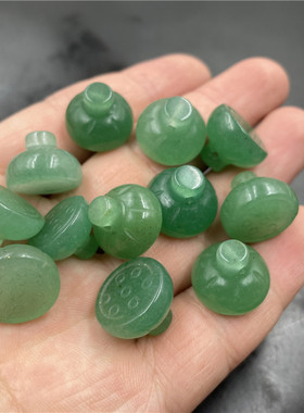 四海玉器 天然玉石绿色东陵玉莲蓬吊坠 挂坠 玉坠 特价