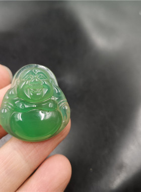 弥勒佛吊坠四海厘米中号翠绿色