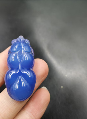 天然蓝玉髓吊坠玛瑙挂件