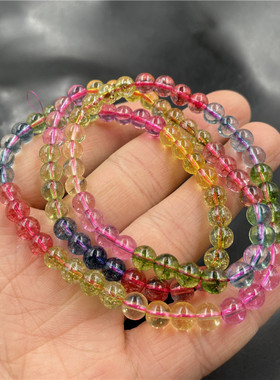 女款彩色碧玺手链项链