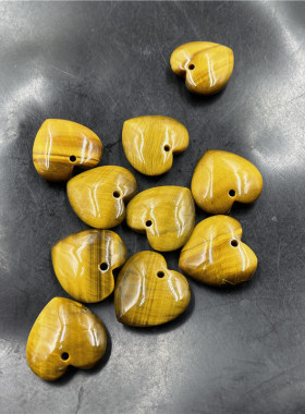 虎睛石鸡心吊坠心形挂件玉坠