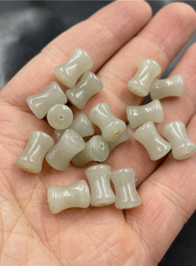 四海天然玉石佘太竹节散珠