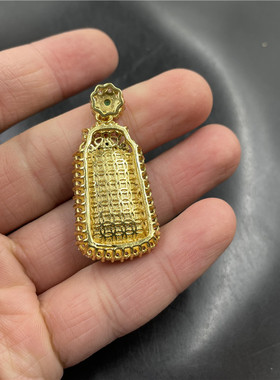 925银镶嵌蓝玉髓吊坠玛瑙挂件