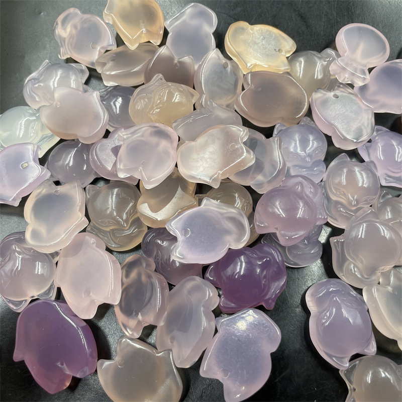 四海玉器 特价款粉紫色玉髓玛瑙小狐狸吊坠 小钱袋 福袋挂件 玉坠,淘宝优惠券,粉丝福利购,淘宝优惠卷