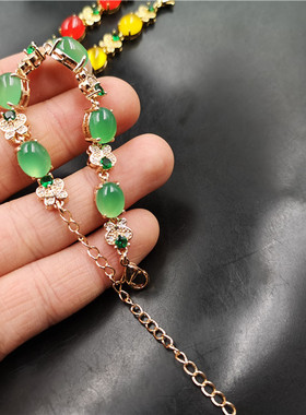 四海玉器925银镶嵌女款冰种蝴蝶