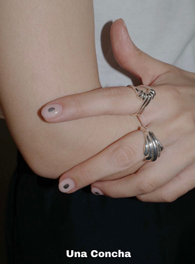 souhait小众纯银编织戒指