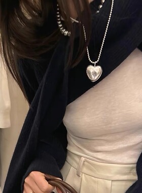 thequeen立体爱心毛衣链