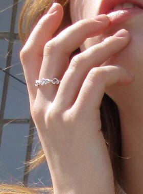 ool扭结爱心戒指925纯银